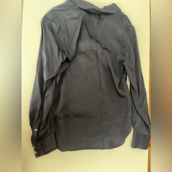 3.1 Phillip Lim Long Sleeve Navy Blue Wrap Blouse Sz 0 - Picture 9 of 16